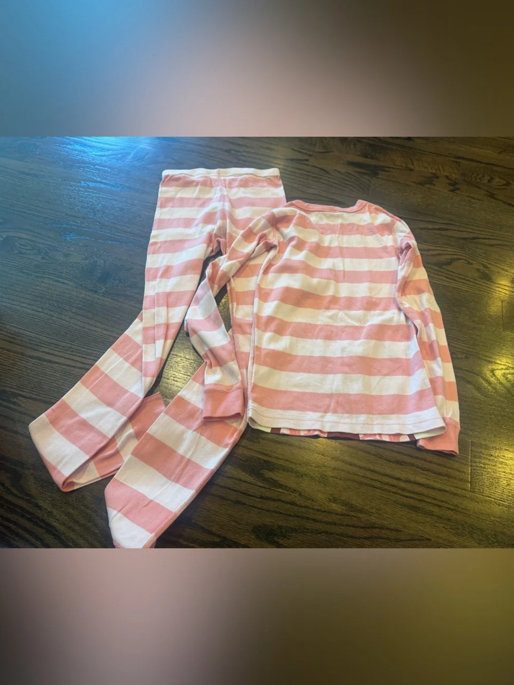 Hanna Andersson Pink and White Striped Owl Pajama Set with Maroon Owl